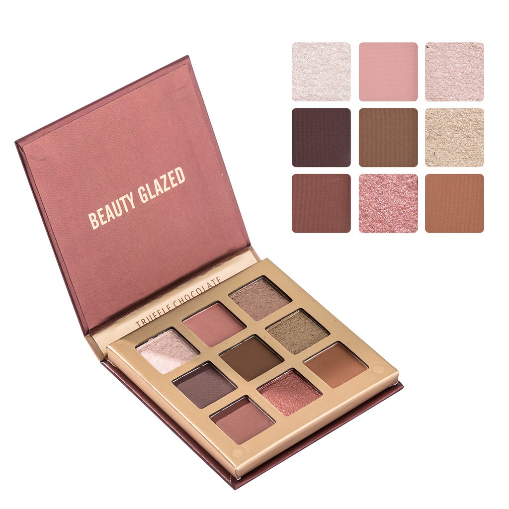 BEAUTY GLAZED 9 Warna Palet Eyeshadow Pigmented Kosmetik Riasan Mata Tahan Air