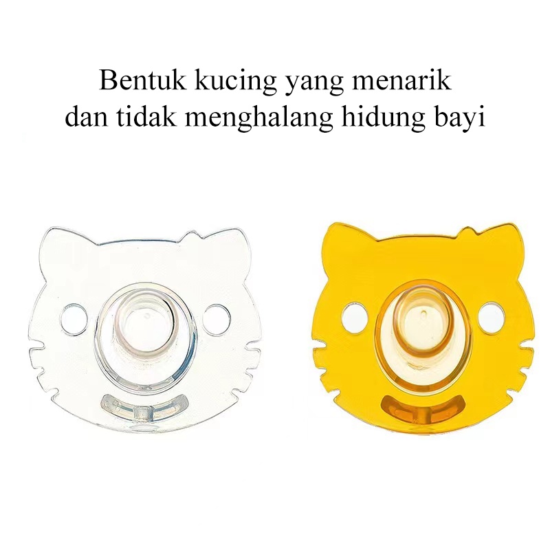 [1KG 26PCS] Babyland Empeng Bayi Bentuk Kucing Bahan Silikon BPA free Box / Dot Bayi Dengan Rantai dan Kotak