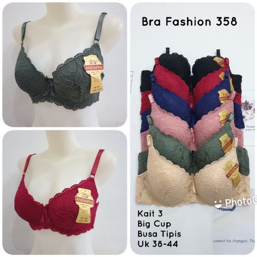 Bra renda jumbo cup C Fema 358 berkawat size 38-44 termurah