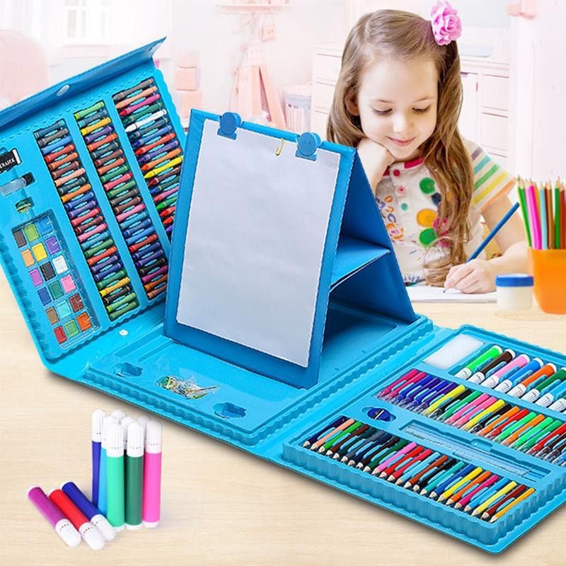 AM208 - Set Alat Gambar Anak Crayon Pensil Warna Anak 208 buah art set