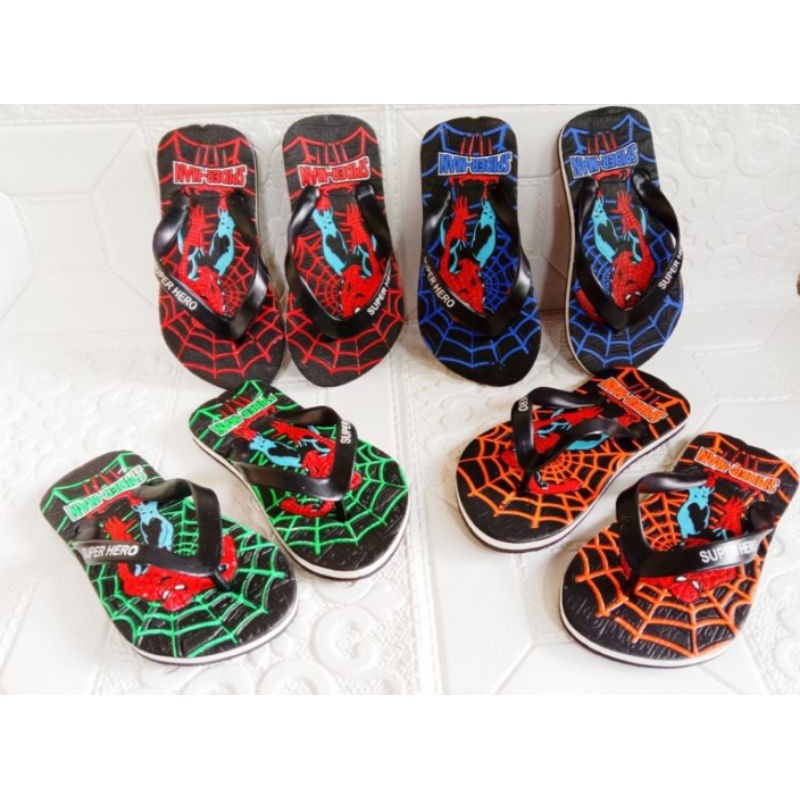 sandal jepit  anak kerakter spiderman super hero