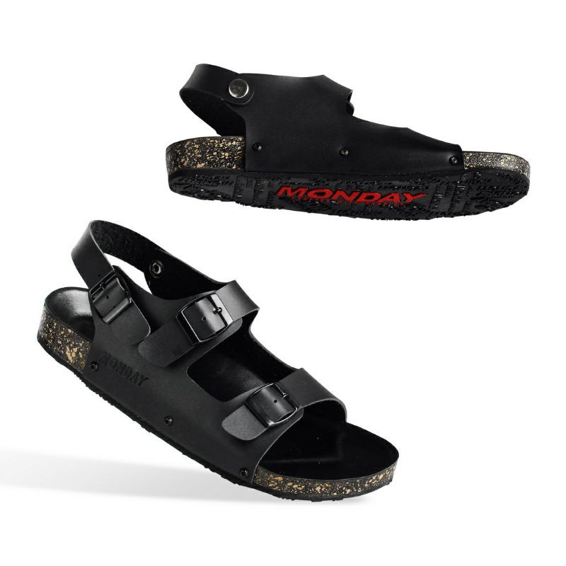SANDAL PRIA MONDAY ZORA BLACK SANDAL SLIDE