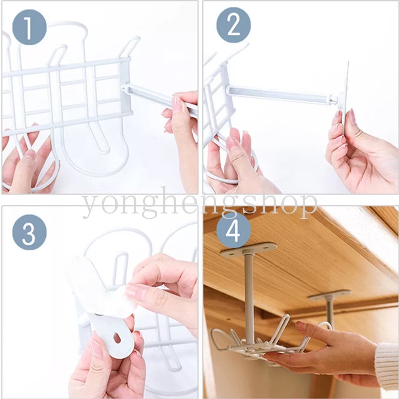 Rak Gantung Bawah Meja Holder Organizer Kabel Power Strip Dapat Dilepas Untuk Rumah / Kantor