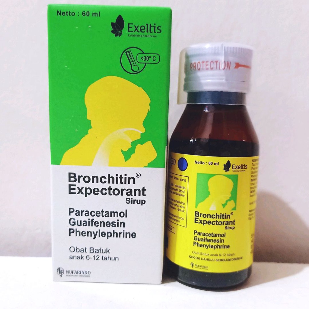 Bronchitin Expectorant Sirup 60ml Obat Demam Batuk Flu Anak