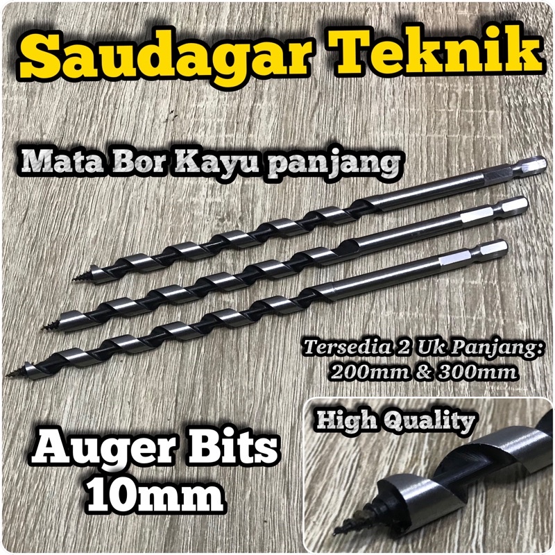 Mata Bor Kayu Panjang 10mm Wood Auger Bit 10 mm Kualitas Baik