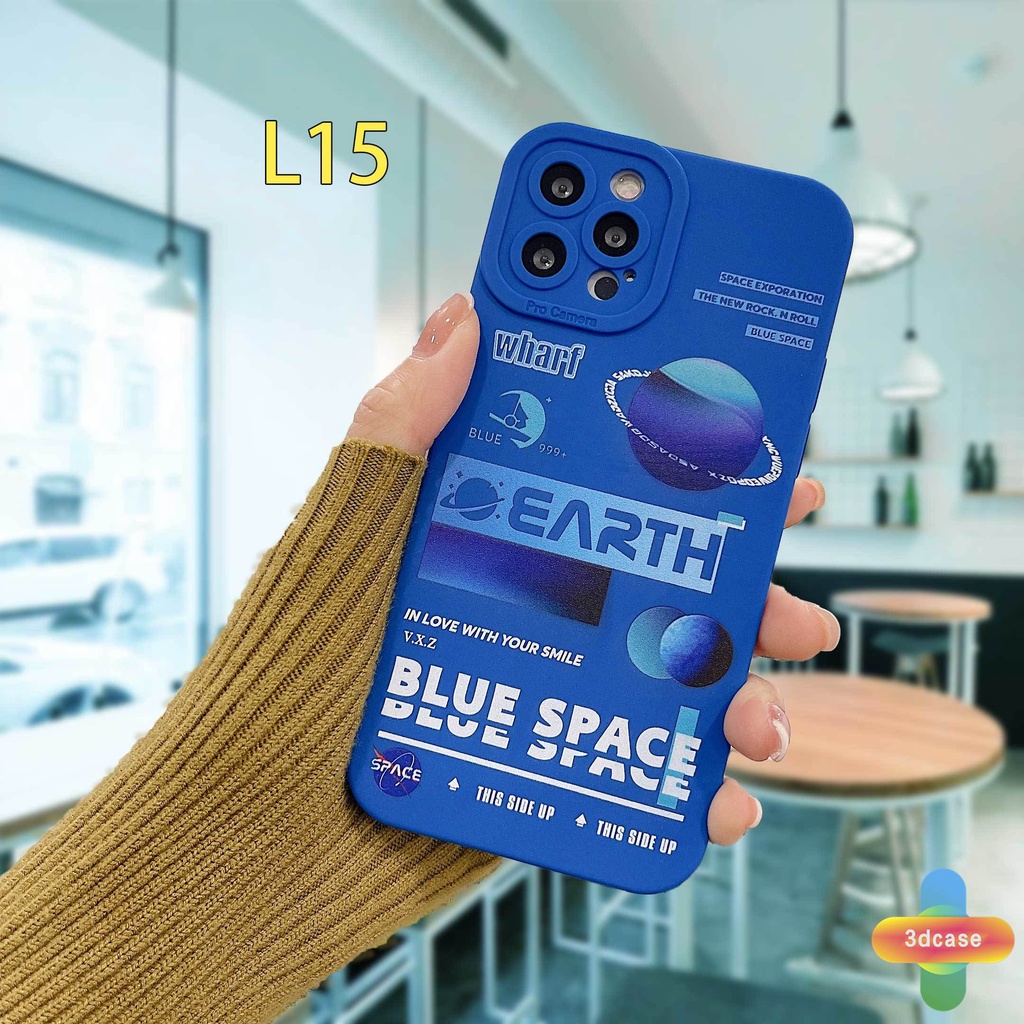 Casing Soft Case Compatible For IPhone 13 12 11 PRO MAX 6 7 6S 8 Plus X XR XS MAX Se 2020 6SPlus 7Plus 6Plus 8Plus XSMAX Klein Blue Space Angel Eyes Camera Lens Protection Case