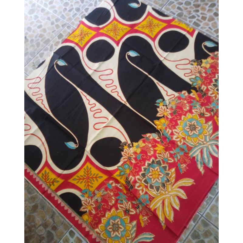 kain batik solo motif parang hitam oren