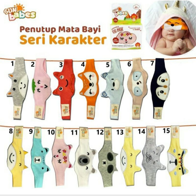 SUN BABES Eye Mask Karakter Penutup Mata Bayi Berjemur