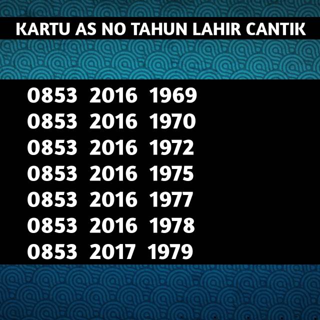 Nomor cantik Telkomsel AS  Tahun lahir