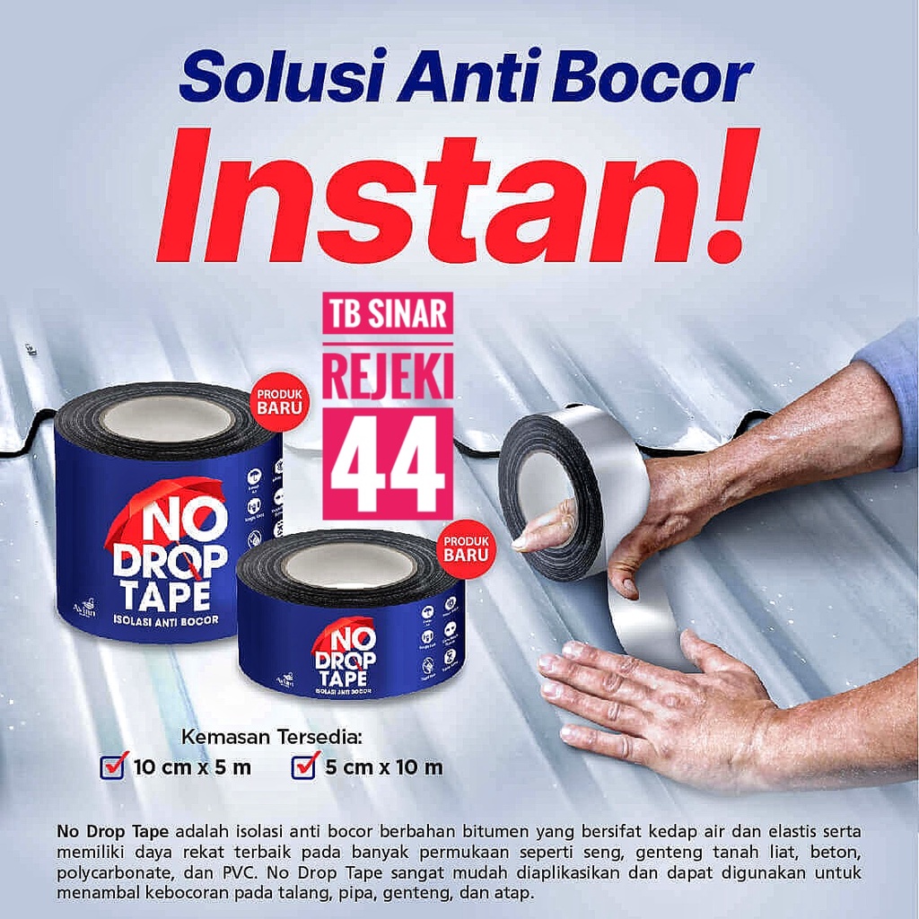 No Drop Tape Isolasi Anti Bocor Instan Berbahan Bitumen Waterproofing Avian Brands