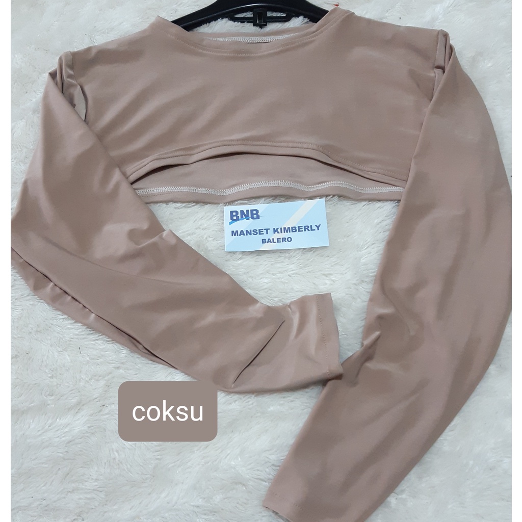 Manset Kimberly Hansock Spandek Jersey Manset Sambung Balero Baju Manset Lengan Panjang Terbaru Size Fit XL Seri Hitam-coksu