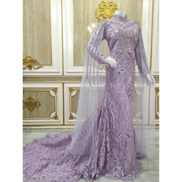 GAUN PENGANTIN MEWAH/GAUN EKOR CRONOLIN//KEBAYA WEDDING/KEBAYA AKAD/BAKU PENGANTEN MODREN