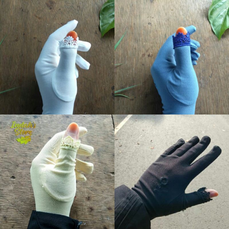 SARUNG TANGAN MUSLIMAH TOUCHSCREEN RENDA JEMPOL