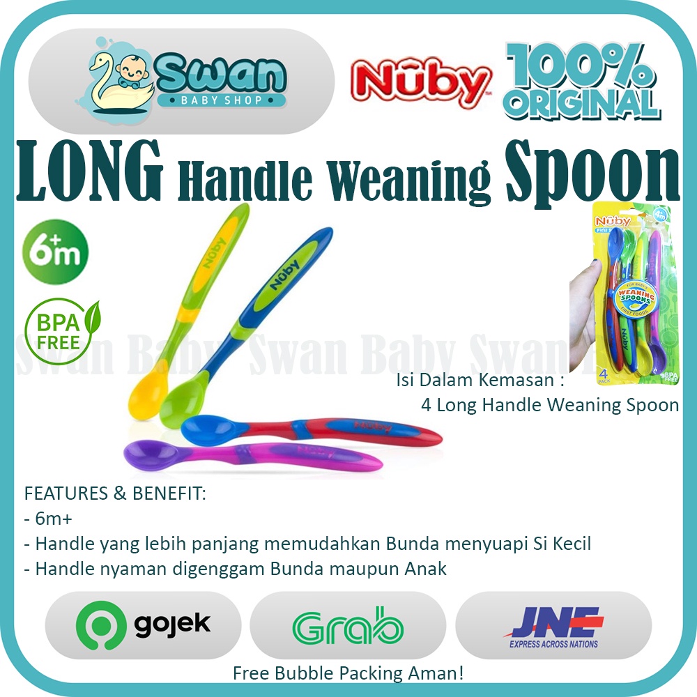 Nuby Long Handle Weaning Spoon (4pk)