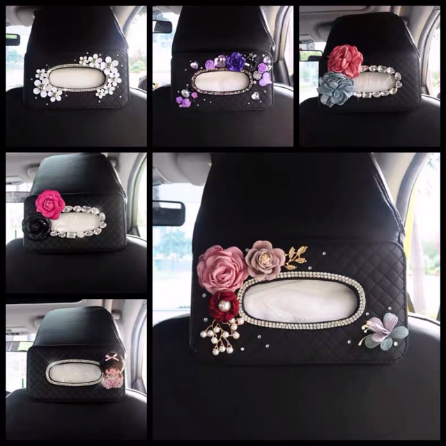 Tempat tissue mobil tempat tissue jok mobil bunga lily bunga anna sui ungu