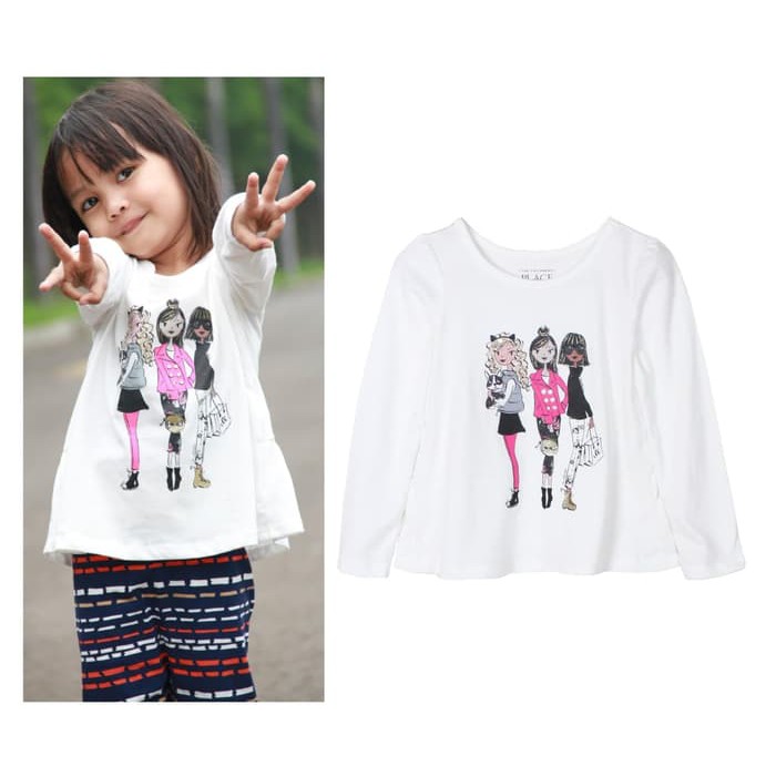 atasan anak place putih girls gamis modern DA0095