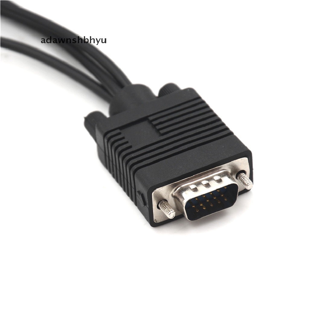 Adawnshbhyu 1pcs Kabel Video Laptop PC HDTV Konektor VGA Male to S-Video Konverter Jack Rca3