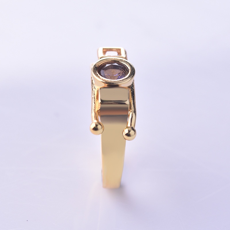 perak asli 925 cincin Wanita Kesederhanaan kreatif emas Permata Fashion Perhiasan