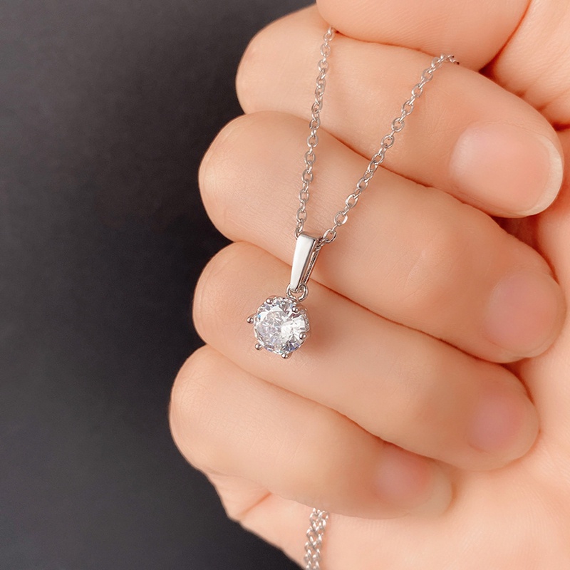 Kalung Liontin Cubic Zirconia Desain 6 Cakar Untuk Wanita