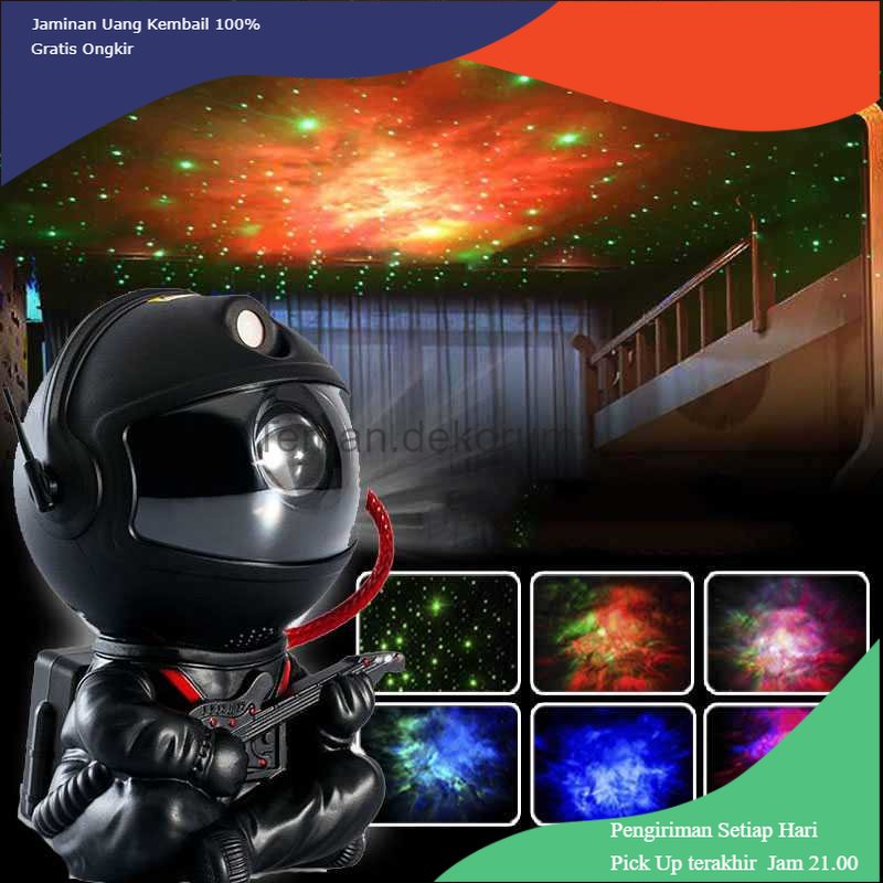 TD - DAP CHUBAN Lampu Proyektor Bintang Astronaut Galaxy Play Guitar HR-F2