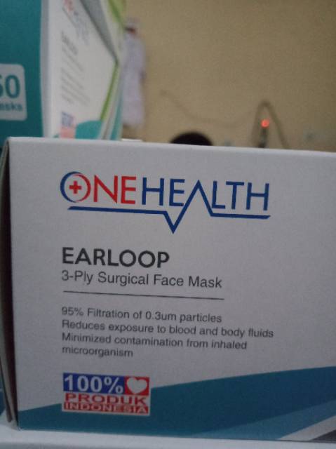 Masker Medis / Masker Onehealth 3 Play Surgical Face Mask isi 50 Pcs