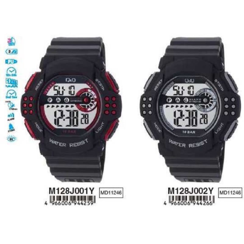 Q&amp;Q QnQ QQ Original Jam Tangan Arloji Pria Fashion Digital Rubber Karet - M128 M128J Water Resist 10 BAR LIMITED