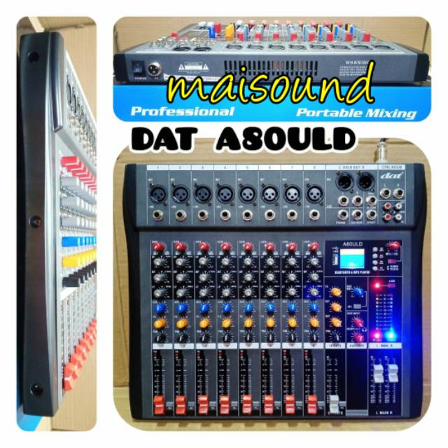 MIXER KARAOKE DAT A80ULD MIXER AUDIO DAT A 80 ULD 8 CHANNEL BLUETOOTH