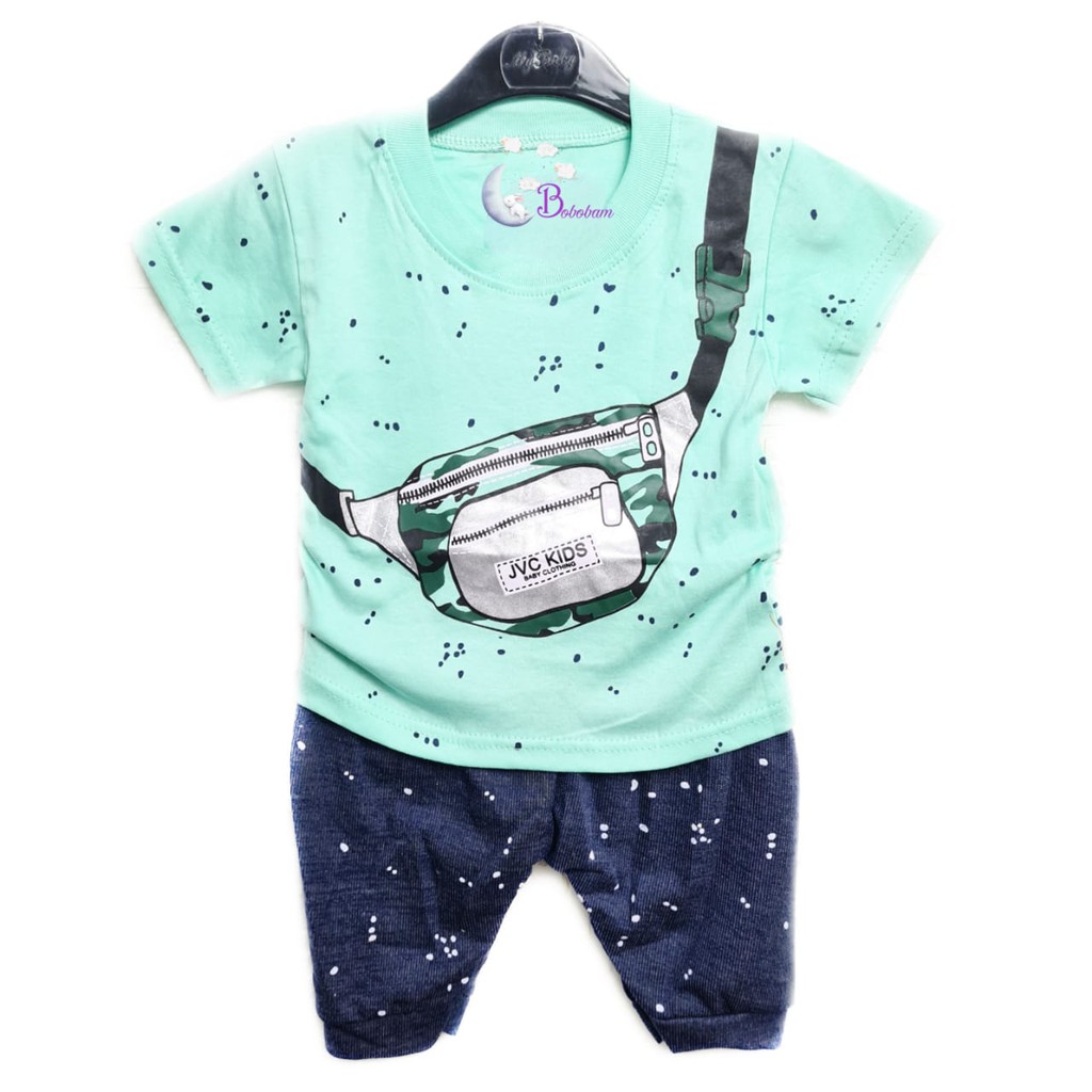 BAJU BAYI KEREN KECE ECER BOBOBAM CASUAL KASUAL BOY TAS SETELAN ANAK HARGA GROSIR