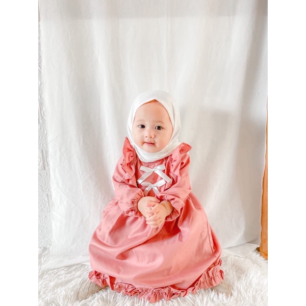 dress anak balita tunik anak bayi gamis bayi SELENA DRESS 1-3 tahun 0-12 bulan baju muslim anak perempuan gamis dress