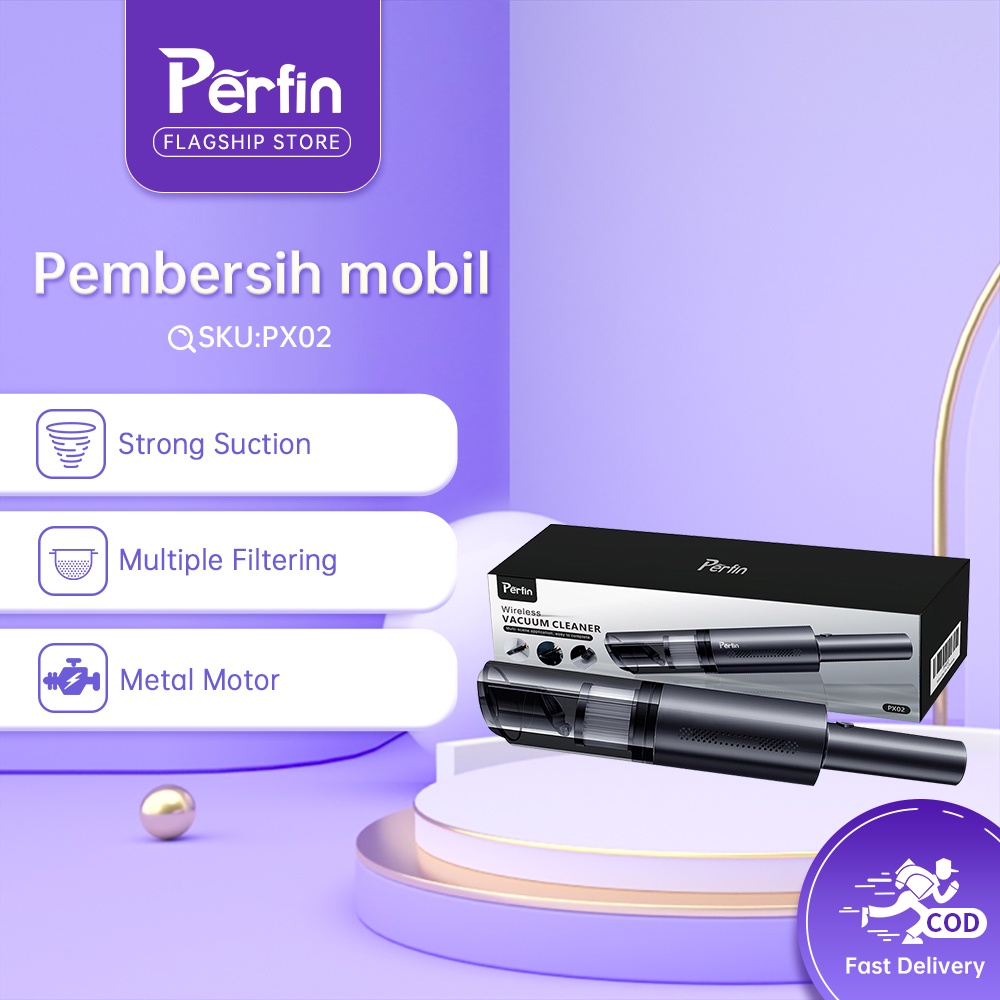 Perfin PX02 vacum cleaner Pengisian USB Rumah / Mobil  Penyedot Debu vacuum cleaner