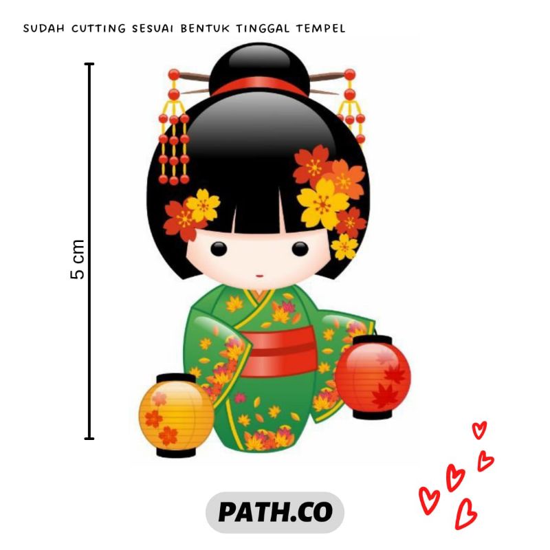 

Sticker Aesthetic Cute Kokeshi Big Stiker Gift Reward Tumblr Super Kawaii Cutting for Helm Laptop Tas Phone Case HP
