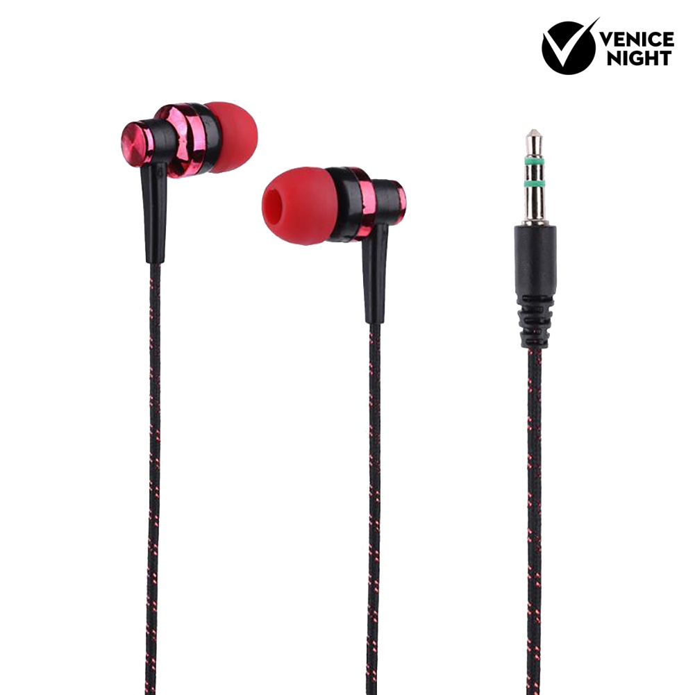 (VNEP) (Berkabel) Earphone In ear Stereo Tanpa Mic Dengan Kabel Model Kepang