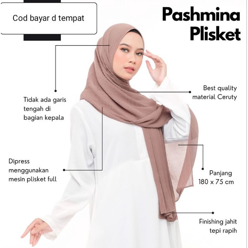 ( pp ) pashmina plisket shawl | ceruty babydoll original pashmiina lidi full plikset 180 × 75