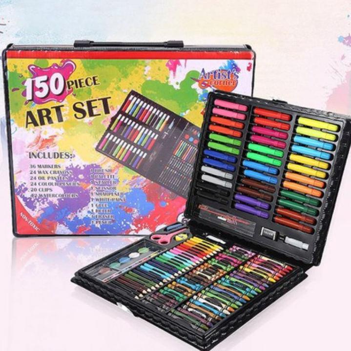 

[PROMO EST85] MM - crayon art set 150 PCS in 1 Art Set Pensil Warna Crayon Full Set Alat Lukis Gulali Books Pencil Menggambar Warna Warni Buruan Beli