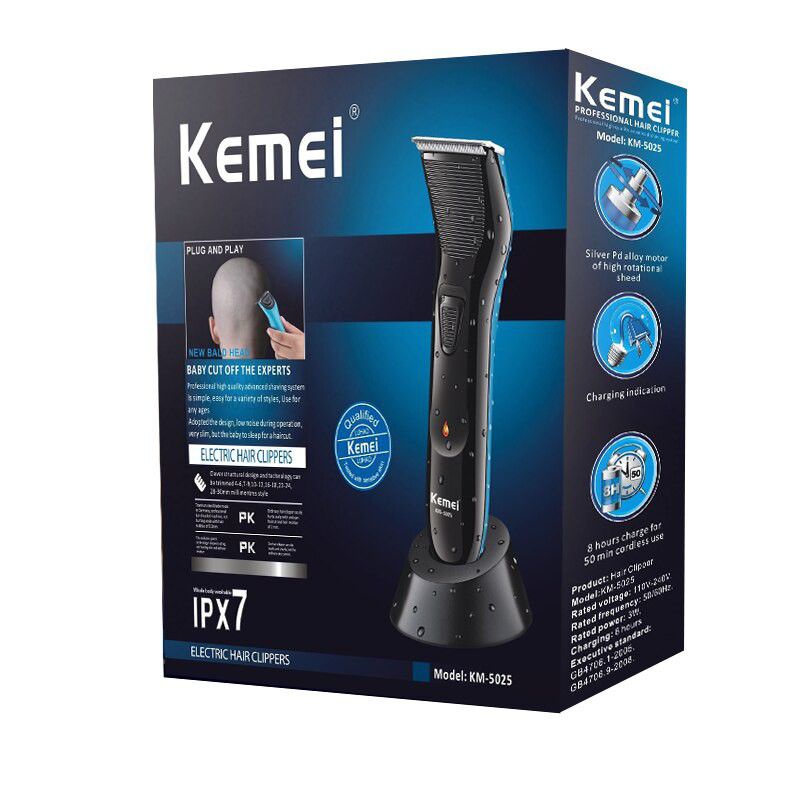 Clipper kemei km 5025 Alat Mesin cukur Rambut Cordless Charger