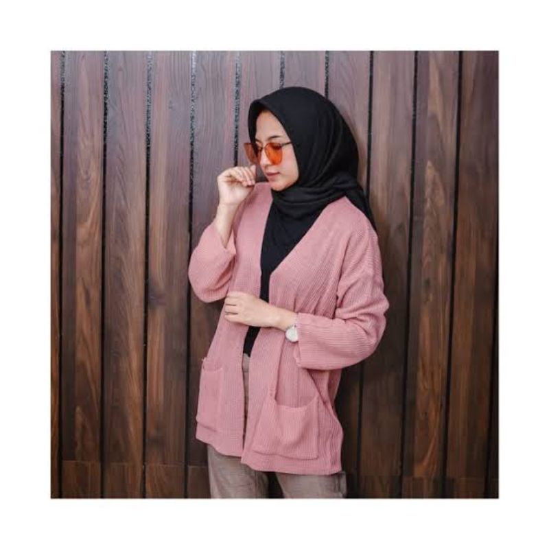 CARDIGAN WANITA RAJUT SAKU/CARDY RAJUT WANITA PREMIUM OVER SIZE