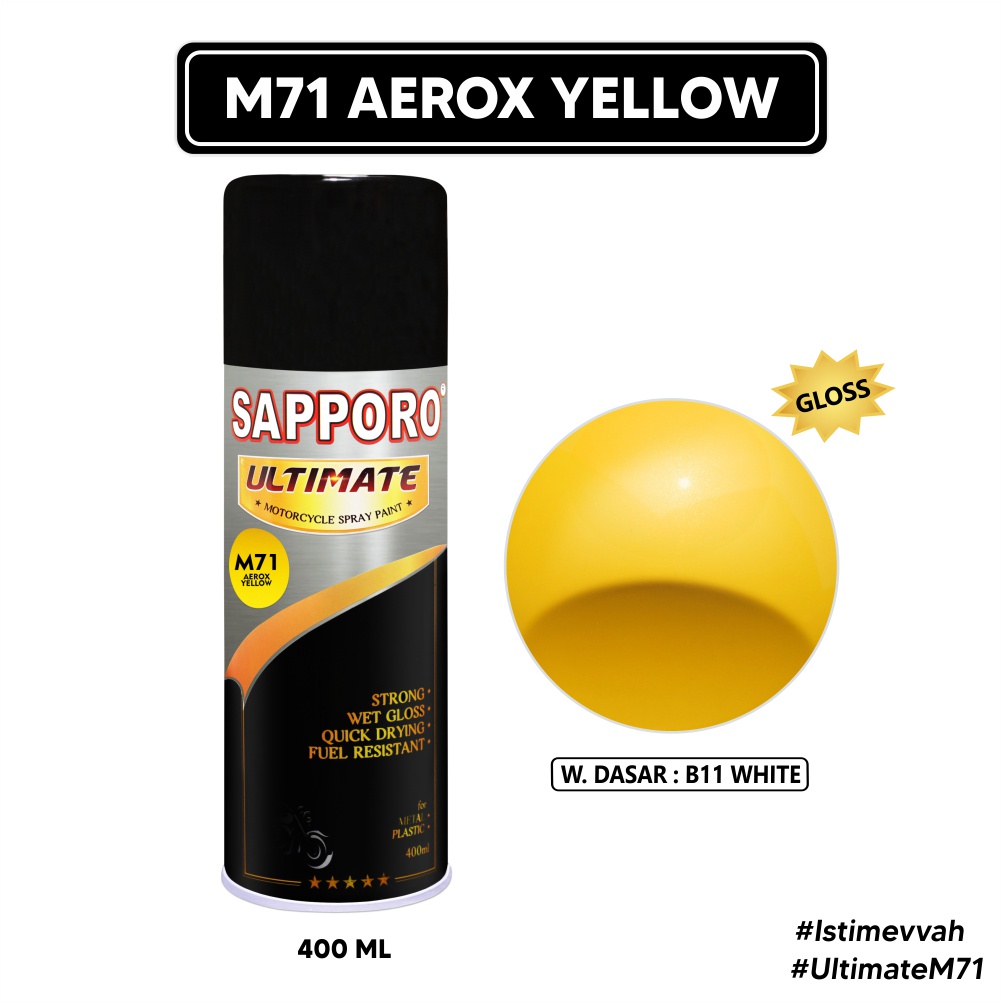 Sapporo Ultimate M71 Aerox Yellow / Cat Spray Semprot Aerosol Terbaik