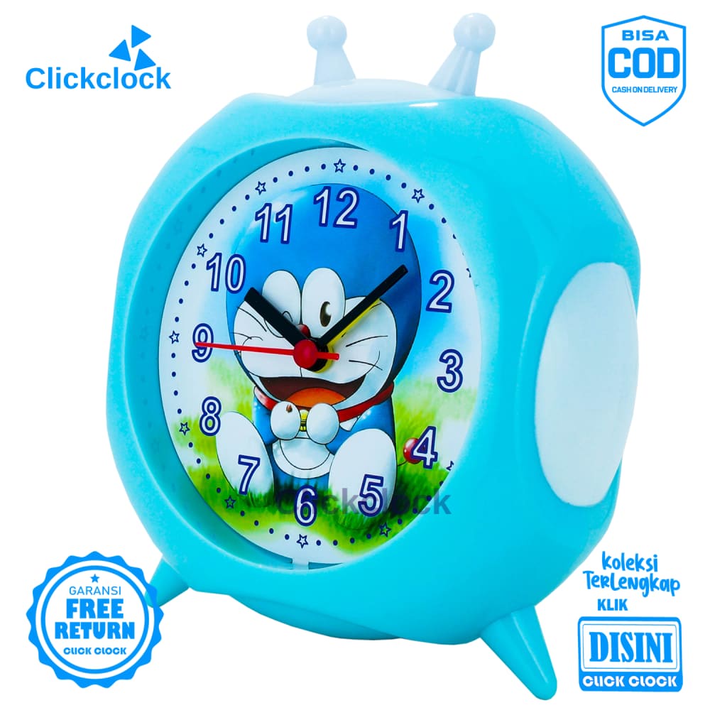 Jam Weker Quartz Alarm Clock Biru Muda GH-908 Kecil Murah Keren alarm dan kring