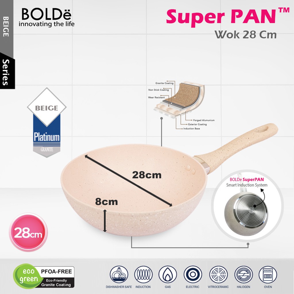 BOLDe Super Pan WOK 28cm BEIGE  / BOLDe 28cm WOK BEIGE