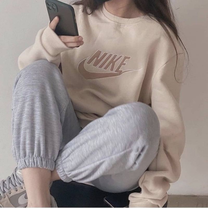 SWEATER WANITA - NIKE SWEATER - ATASAN WANITA - SWEATER FLEECE - PAKAIAN TERLARIS - KOREAN STYLE