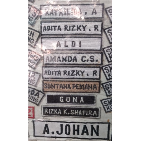 bordir nama sekolah/bordir nama/lokasi sekolah/bordir nama satpam/bordir logo/bordir nama pramuka/lo