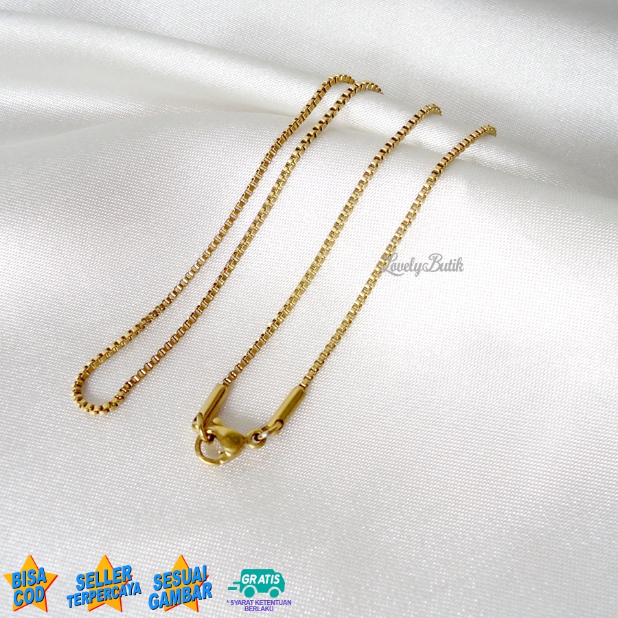 Lovelybutik - Kalung Titanium Anti Karat Rantai Kalung Anak-Anak Titanium Model Terbaru Rantai Italy Milano Panjang Rantai 35 Cm