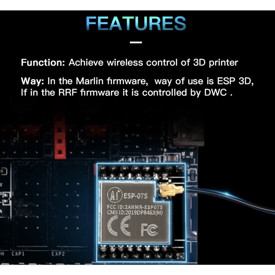 Original BigTreeTech BTT ESP-07S Module Wifi Upgrade SKR Board