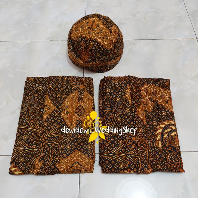 Set Jarik Cewek Cowok + Blangkon, Motif Cindelaras