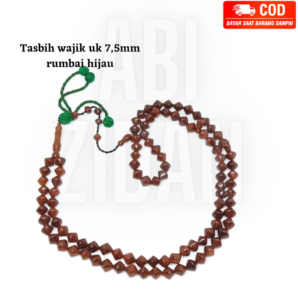 tasbih kokkah kaokah kaukah koka kaoka asli original model wajik rumbai uk 7,5 mm