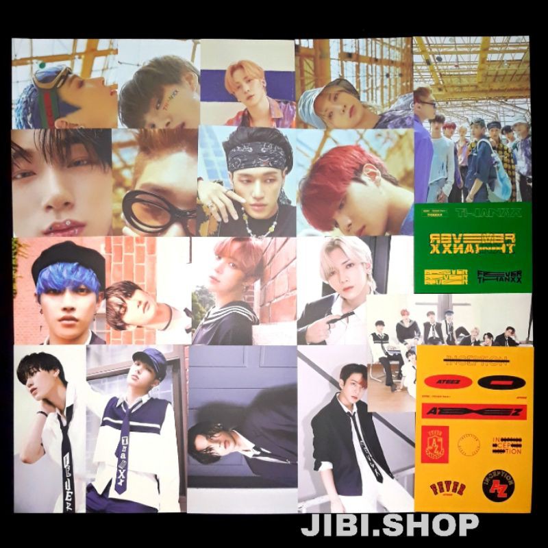 [postcard] ateez zero fever part 1 official album postcard sticker hongjoong seonghwa yunho yeosang 