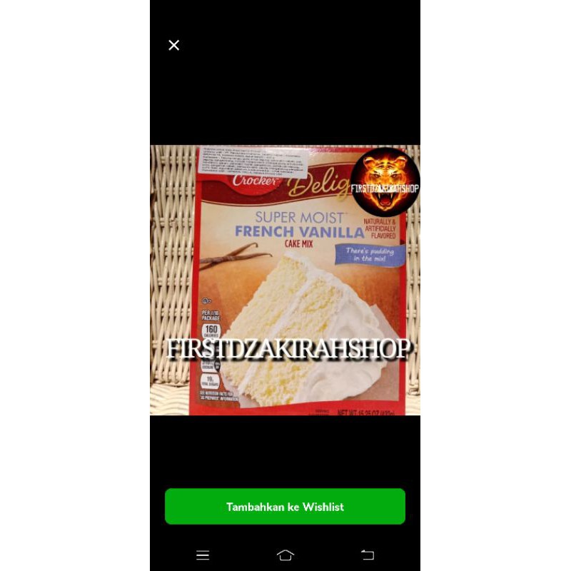 

Betty crocker super moist french vanilla 432gr