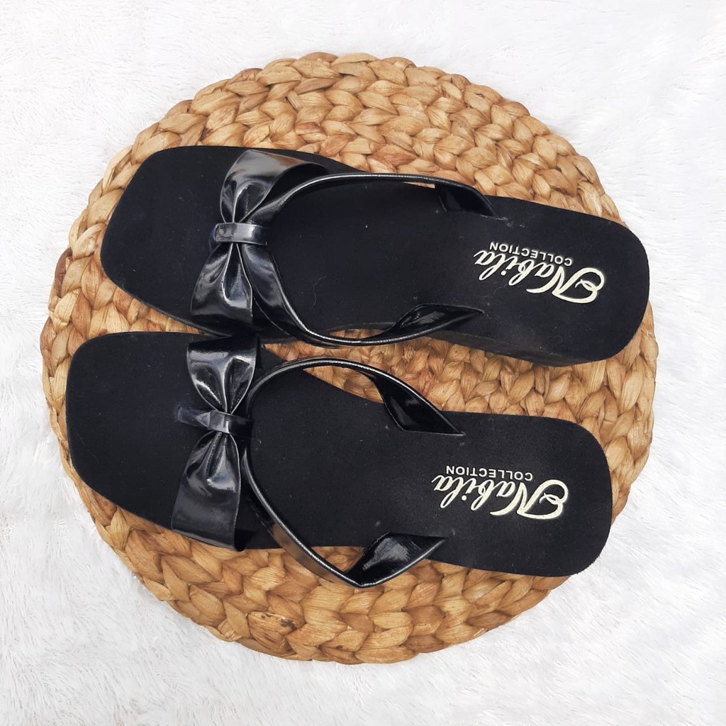 SANDAL WEDGES SILANG JEPIT WANITA