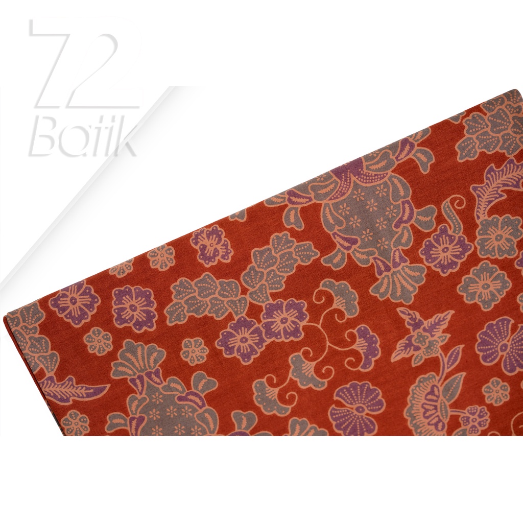 KAIN BATIK PREMIUM Bahan Katun Motif Kembang Kincir Warna Merah Bata Maron 722505 Cap 72 Jarik Jarit Samping Kebat Panjang Batik Katun Modern Premium Bahan Seragam Batik Pernikahan Kantor Keluarga Murah Kamen Jadi Batik Bali Lembaran