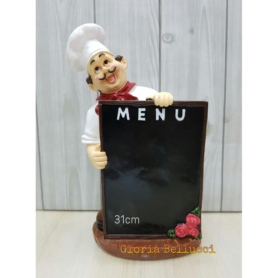 Jual Patung Pajangan Koki Menu Papan Chef Bar Cafe Bakery Shopee Indonesia